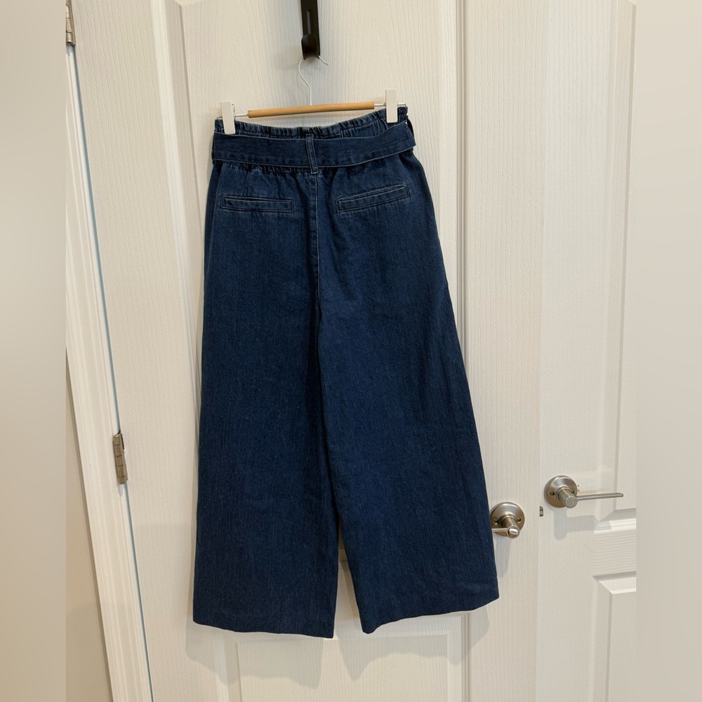 Zara Dark Blue Flare Jeans with Belt - Picture 3 of 4